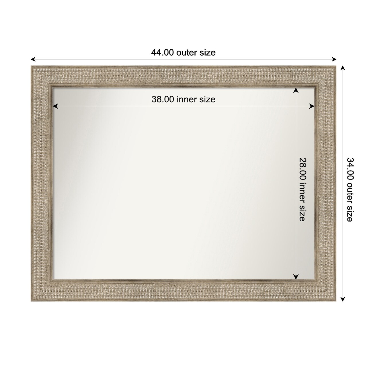 Trellis Silver Non-Beveled Custom Framed Bathroom Vanity Wall Mirror